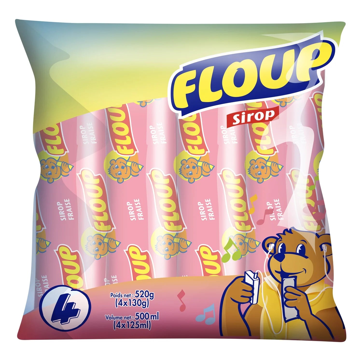 Floup Sirop Fraise 125mlx4
